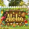 Summer Aloha Banner, Hawaiian Luau Party Backdrop 70.8 X 43.3 inch, Tropical Hawaiian Luau Floral Palm Leaves Pineapple Banner Sign, Hawaii Flamingo Photograph Background Supplies Decorations